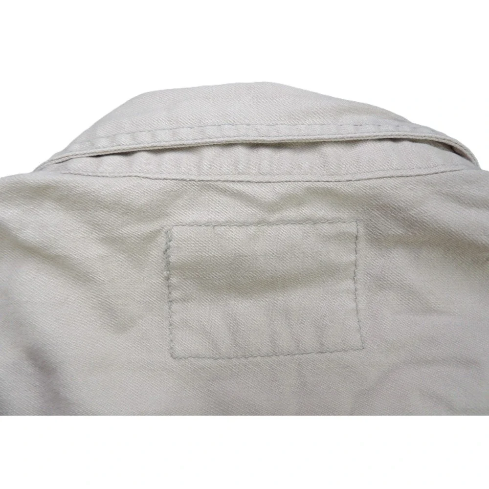 VTG Levis Authentic Workwear‎ Twill Shirt Men XL Khaki Button Up 90s Embroidered